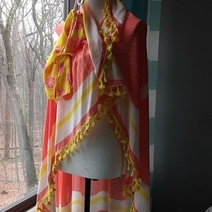 MUDD Scarf Shawl Sarong Pink Grapefruit NWT